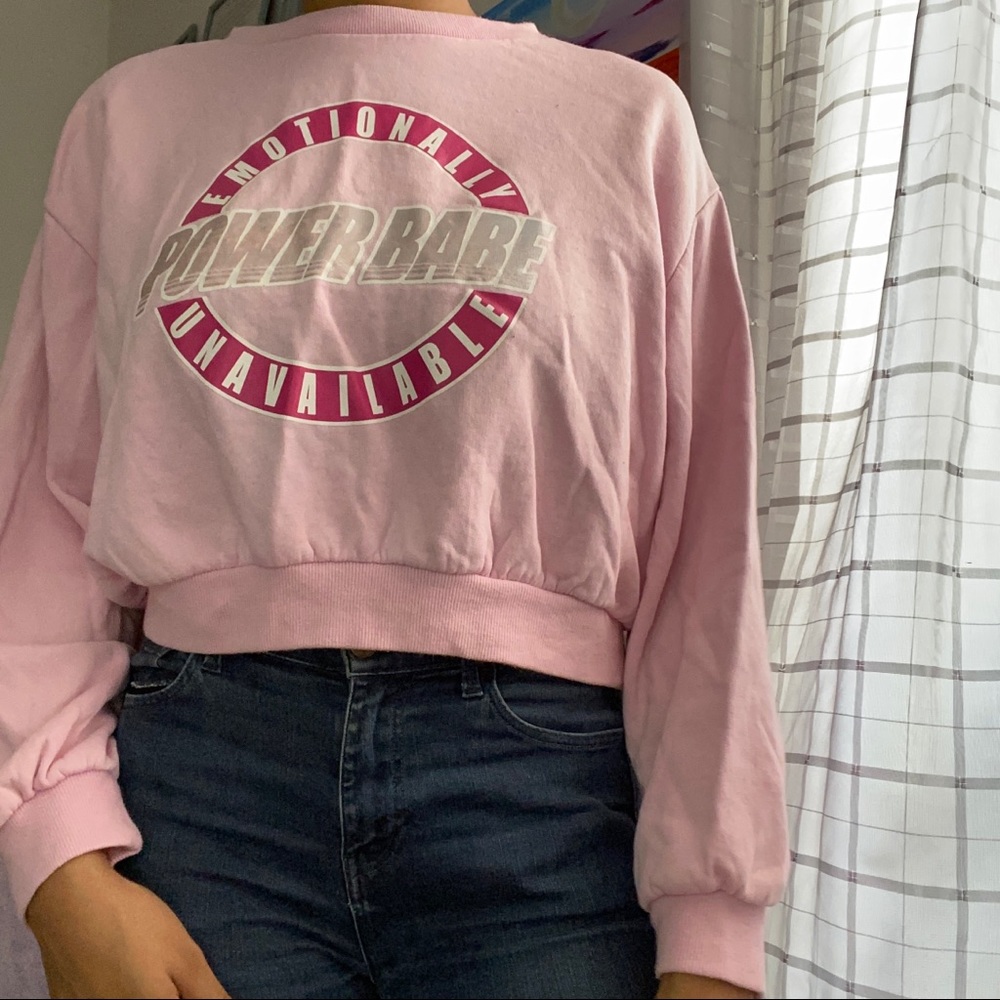 Pink cropped sweatshirt